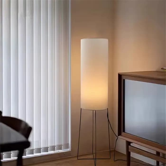 Lampe sur pied design LED Wabi Sabi en tissu pour salon, chambre, bureau, lampe d'ambiance créative pour coin artistique