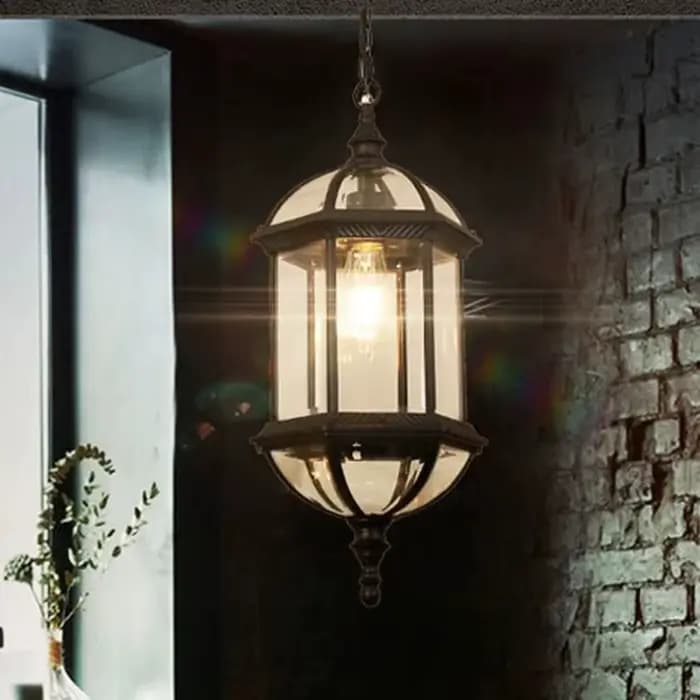 Led Style européen extérieur étanche balcon cour pavillon couloir couloir suspension décor à la maison verre abat-jour