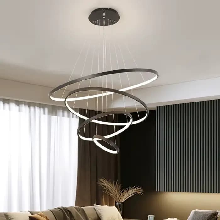 Moderne led salle à manger lustres simple anneau lustre salon chambre lumières maison éclairage intérieur décoratif lampes suspendues