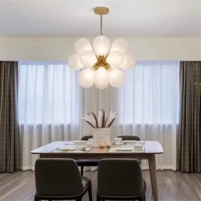 Plafonnier LED en Verre à Bulles Vertes, Design Créatif, Luminaire Décoratif d'Nik, Idéal pour un Salon, une Chambre à Coucher o