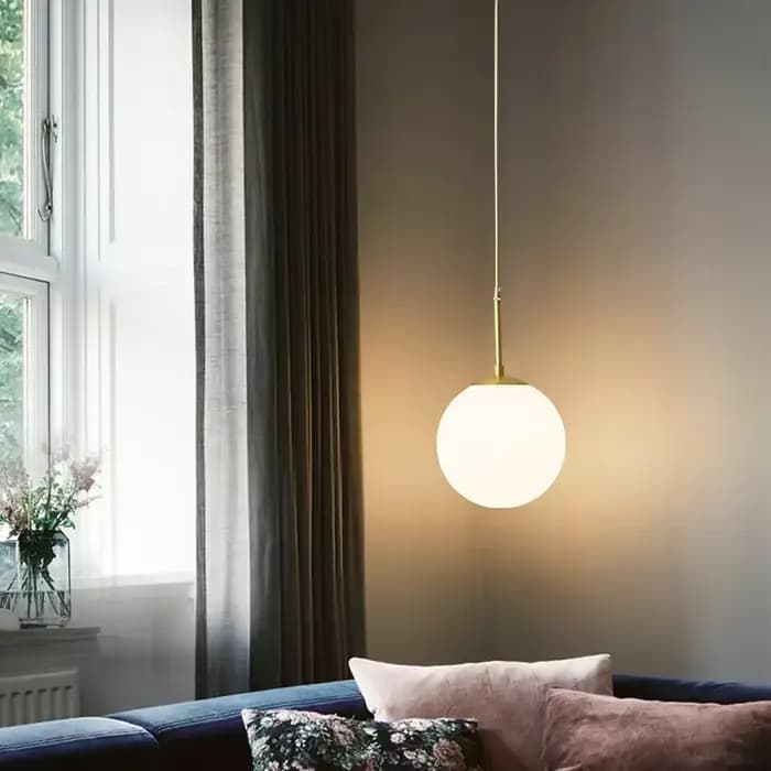 Moderne LED verre suspension en laiton noir boule de lait Lustres éclairage pour chambre à manger escaliers plafond suspension lampe Lustres