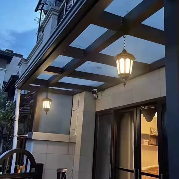 Lustre d'extérieur élégant et étanche pour cour, villa, terrasse, pavillon - Éclairage élégant pour espaces en plein air