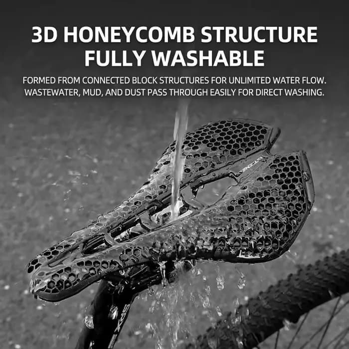 Selle de vélo de route 3D en nid d'abeille, design creux, absorption des chocs, siège confortable pour le cyclisme en montagne, accessoires de cyclisme