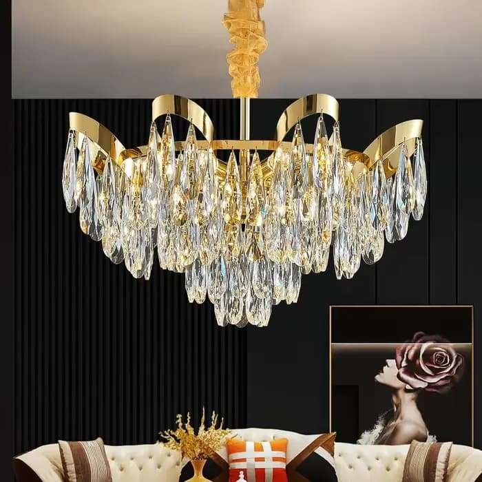 Lustre en cristal pour salon et salle à manger, nouveau design moderne, lampe de face créative, éclairage intérieur, luminaire Ludeviation, décoration d'intérieur