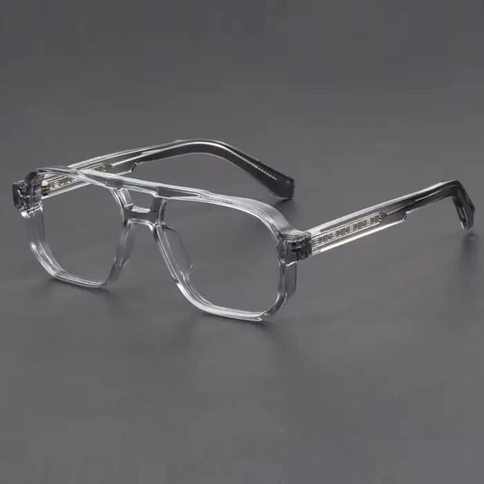 Double ponts Anti lumière bleue lunettes de lecture hommes rétro femmes lunettes carrées cadre mode hommes lunettes myopes faux cils-2