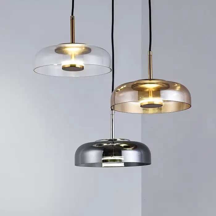 Lampe suspendue LED au design moderne, luminaire décoratif en verre pour restaurant, chambre à coucher, grenier, salon, éclairage de décoration pour la maison, lampes brillantes