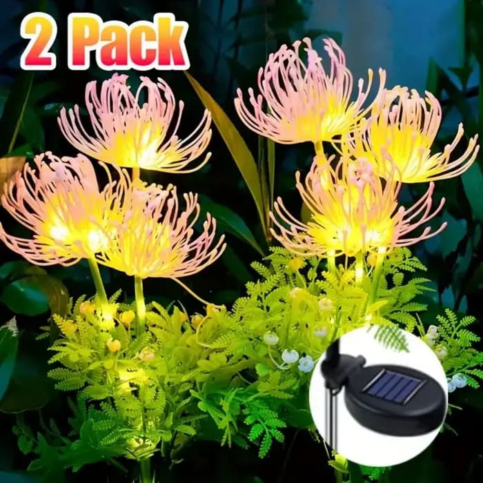 Lampes solaires de jardin lumières de fleurs solaires avec des fleurs et des tiges lumineuses lumière LED extérieure solaire pour la décoration de cour de pont de voie de jardin
