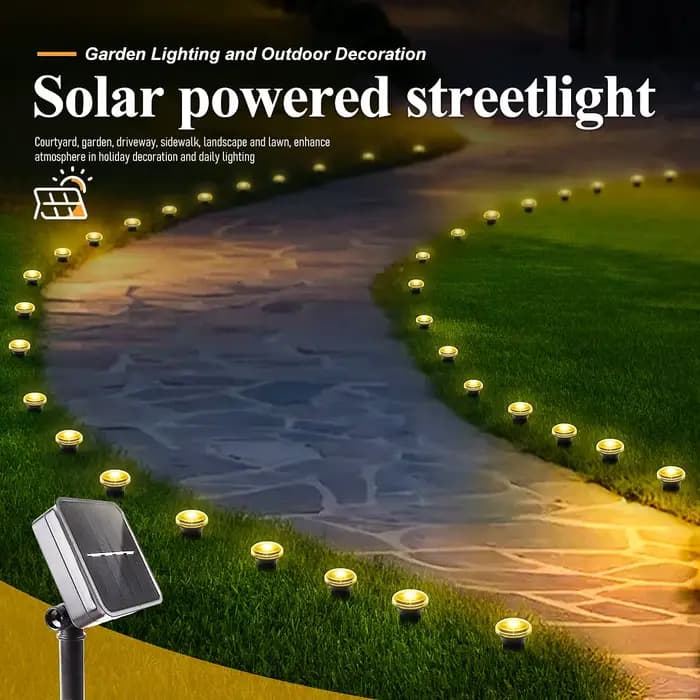 Lumière solaire LED pour allée de jardin, 15/30LED, 8 Modes, lampe d'extérieur étanche pour pelouse, Camping, mariages, éclairage de vacances de noël