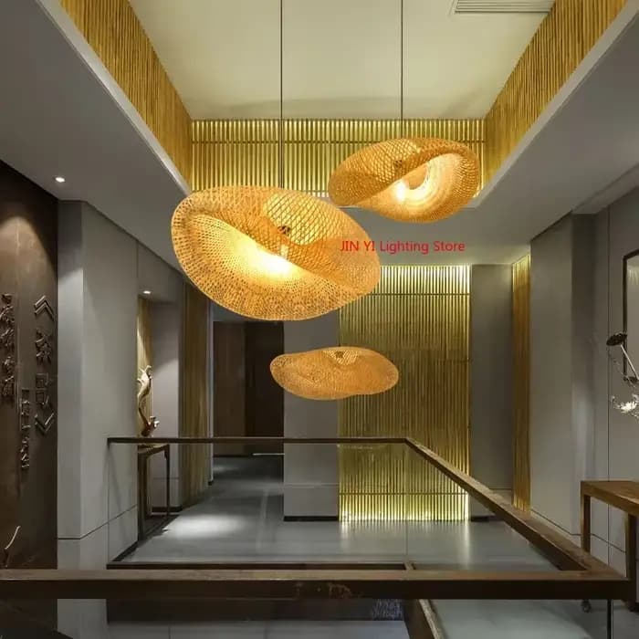 Luminaire suspendu LED en bambou tressé vintage fait main pour salon, cuisine, éclairage intérieur en rotin tressé, luminaires décoratifs
