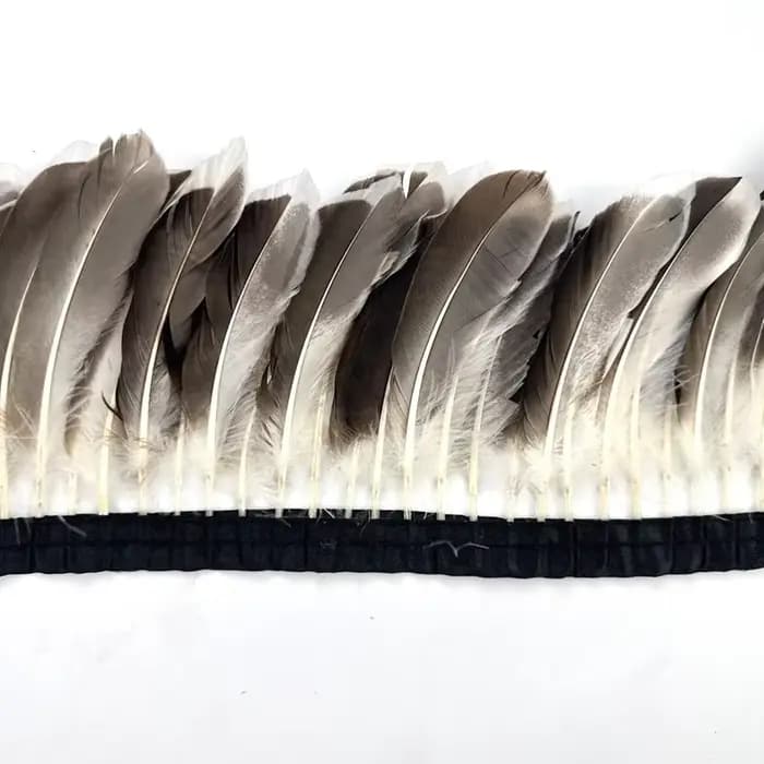 Plumes de canard naturelles sur ruban, franges à pompons, garniture en plumes de faisan, ruban d'oie, accessoires pour la confection de vêtements, la décoration et la broderie