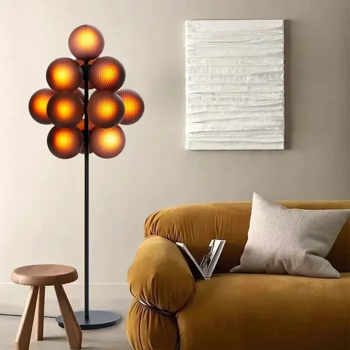 Lampe LED autoportante en verre de raisin, design créatif moderne, luminaire décoratif d'intérieur, idéal pour un salon ou une chambre à coucher