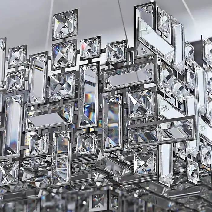 Lustre moderne suspendu fer et verre transparent pour salon élégant design contemporain à offrir pour occasions spéciales