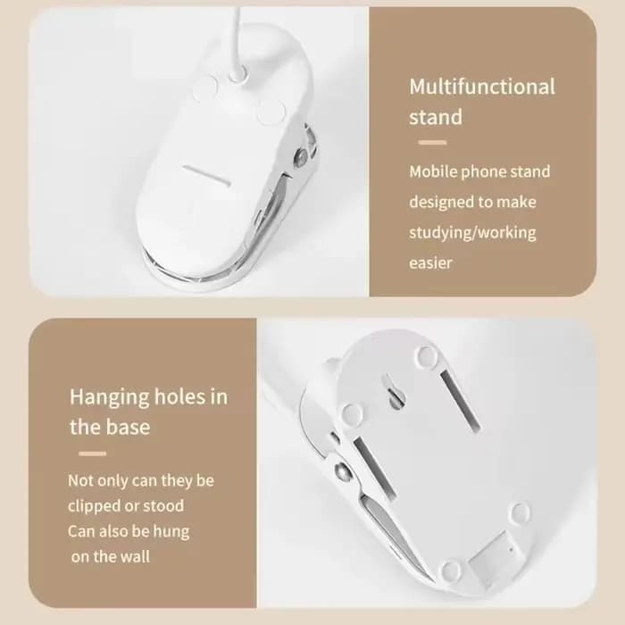 Lampe de Table Led Rechargeable par USB, veilleuse avec pince pliante, support d'étude, lampe de lecture tactile, 3 Modes de gradation, lumière de Protection des yeux