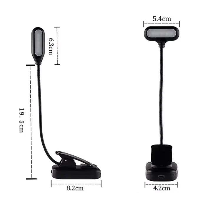 Lampe de lecture LED portable, lumière du jour blanche, flexible, clip facile, lampe de nuit, chambre à coucher