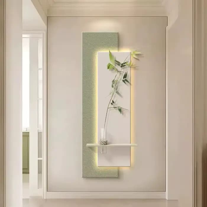 Applique murale LED verticale de luxe léger, imitation grès, style artistique, pour porche, entrée et couloir