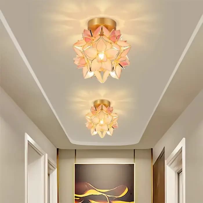 Lampe suspendue en cuivre style nordique, luminaire décoratif d'intérieur en verre LED, idéal pour une chambre à coucher, une salle à manger, un salon ou une cuisine