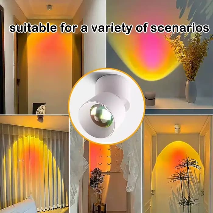 Projecteur coucher de soleil Led vers le bas lampe intérieure monté en Surface encastré plafonnier Spot éclairage pour la décoration salon chambre couloir LED