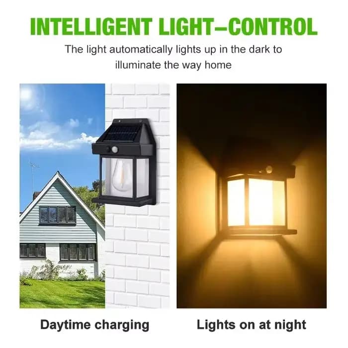 Applique murale extérieure étanche à énergie solaire avec capteur de mouvement Filament de tungstène décoration de jardin lampe à LED 3 Modes 1-4 pièces