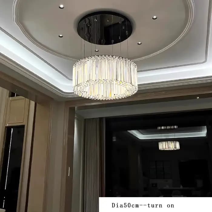 Lampe suspendue moderne de designer italien, luminaire décoratif rond de luxe pour salon, salle à manger, lampe en cristal