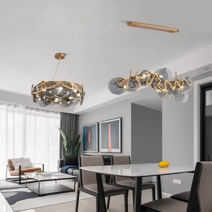 Lustre de luxe nordique or luminaire suspension table salle à manger lampes suspendues plafond créatif verre Lustre meubles d'hôtel