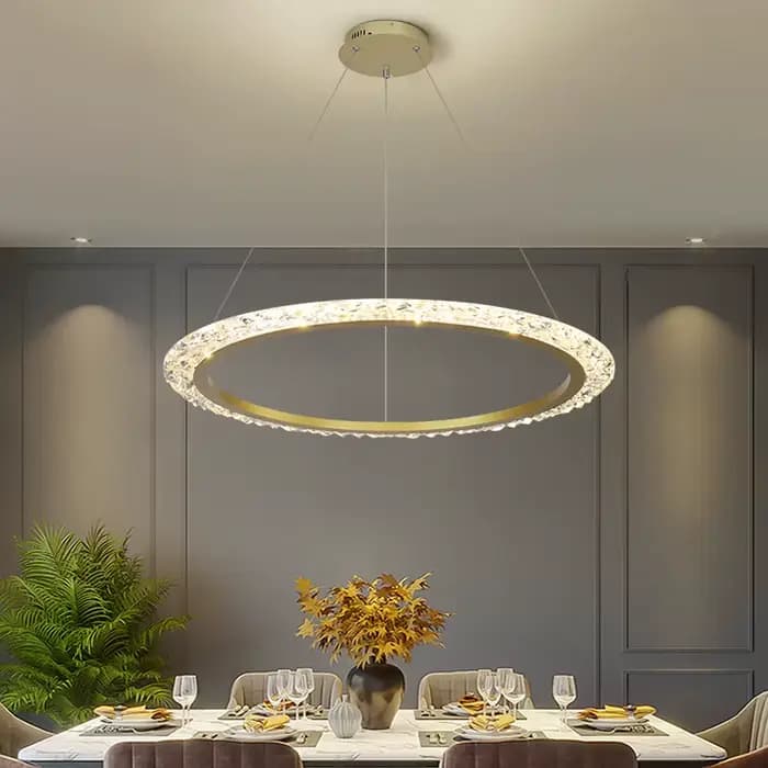 Lustre LED nordique pour salon, salle à manger, chambre à coucher, cuisine, style luxe léger, anneau lumineux de plafond, décoration intérieure
