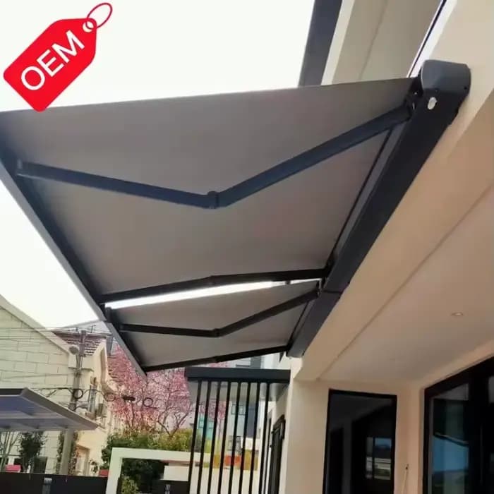 Auvent rétractable en alliage d'aluminium pour extérieur, auvent extensible pour terrasse et balcon, imperméable et résistant aux UV, personnalisable