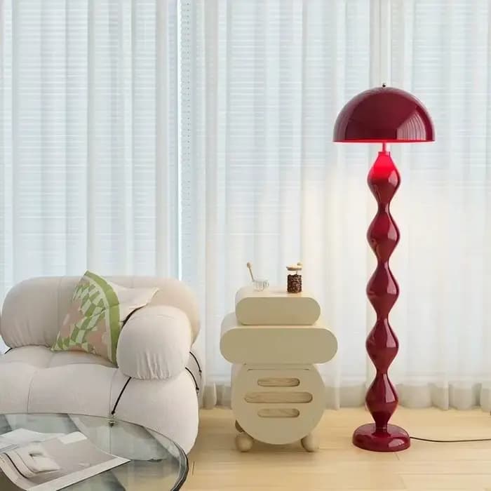Lampe de sol LED créative en forme de champignon, style crème, luxe européen moderne, pour chambre d'enfant, décoration intérieure, lustre