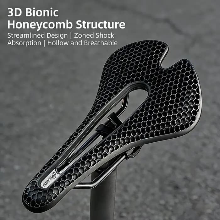 Selle de vélo en nid d'abeille, absorption des chocs, selle de vélo creuse, respirante, confortable, siège de vélo de montagne, accessoires de coussin de cyclisme