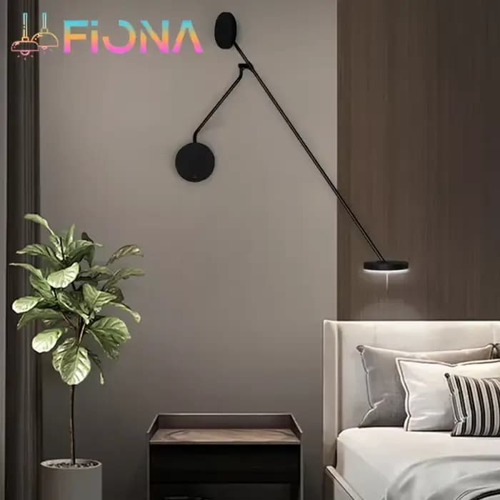Applique Murale Flexible à Long Poteau, de Couleur Noire, Réglable, pour Chambre à Coucher, Salle d'Étude, Bras Pivotant