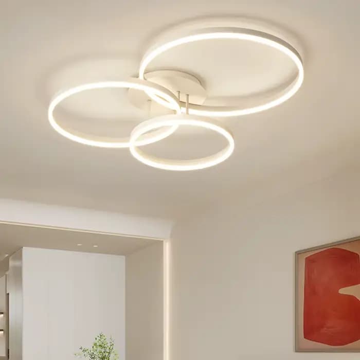 Plafonnier LED Circulaire avec Télécommande, Luminaire Décoratif de Plafond, Idéal pour un Salon, une Chambre à Coucher, une Salle à Manger ou une Cuisine