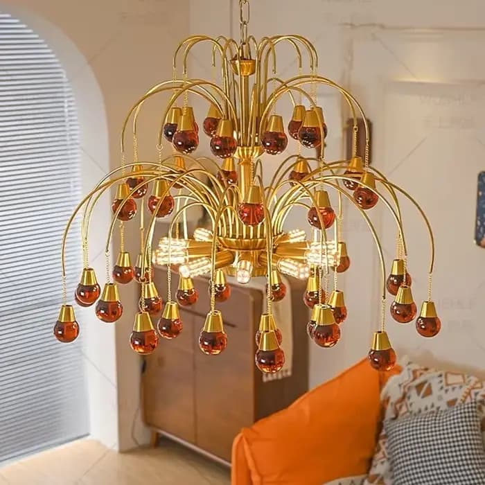 Lustre en verre de Murano italien violet rouge cristal suspension Vintage cerise larme salon salle à manger chambre lampe suspendue