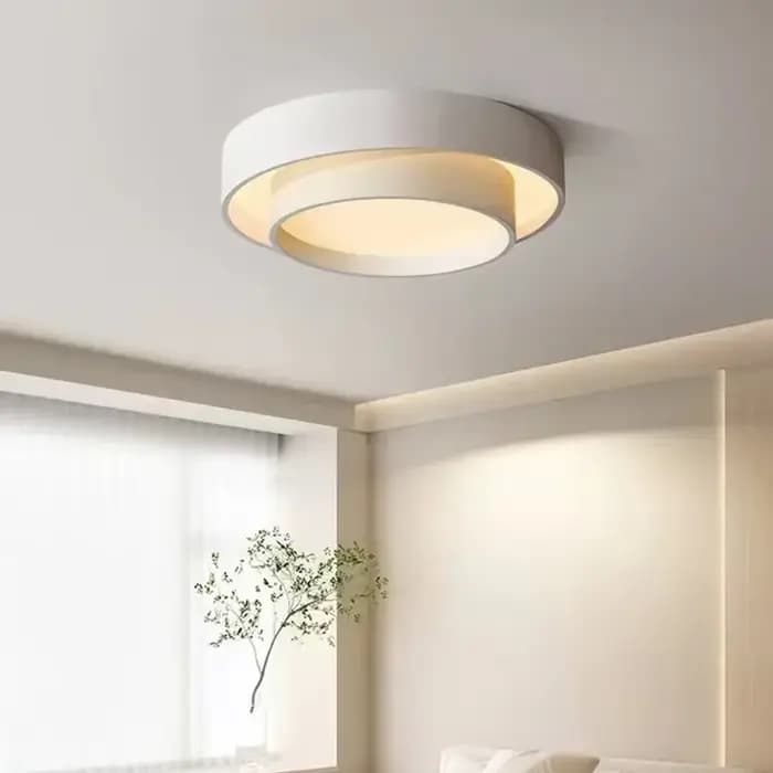 Plafonnier LED au Design Nordique Créatif, Luminaire Décoratif de Plafond, Disponible en Blanc, Noir et Gris, Idéal pour un Salon, une Salle à Manger ou une Chambre à Coucher