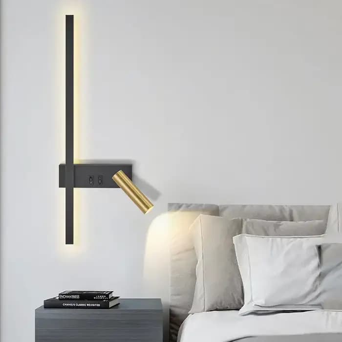 Applique murale LED moderne réglable pour chambre à coucher, chevet, salon, canapé, lampe murale de fond, luminaire décoratif pour la maison