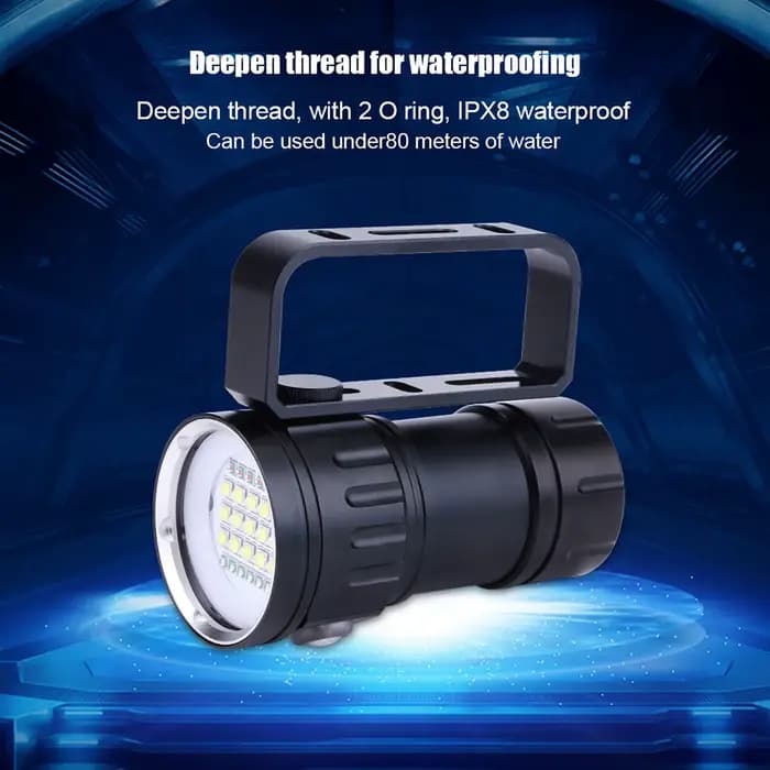 Lampe étanche pour l'extérieur, lampe de camping sous-marine, lampe torche IPX8 18000lm 500M, lampe torche sous-marine, lampe étanche