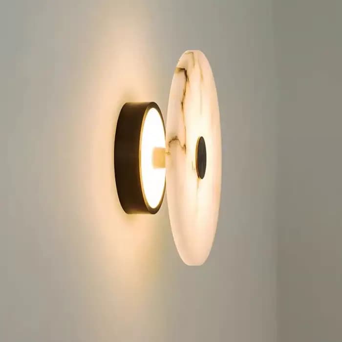 Applique murale LED circulaire design, applique murale moderne en marbre naturel, décoration de pièce, salon, chambre à coucher, couloir, escalier