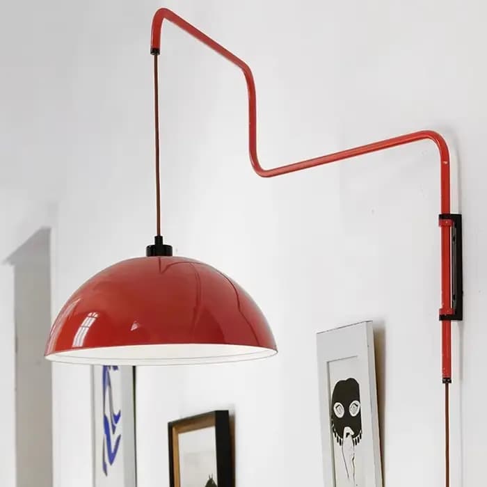 Bras long rouge bras oscillant lustre moderne industriel réglable LED E27 applique murale montée salon salle à manger chambre cuisine Bar