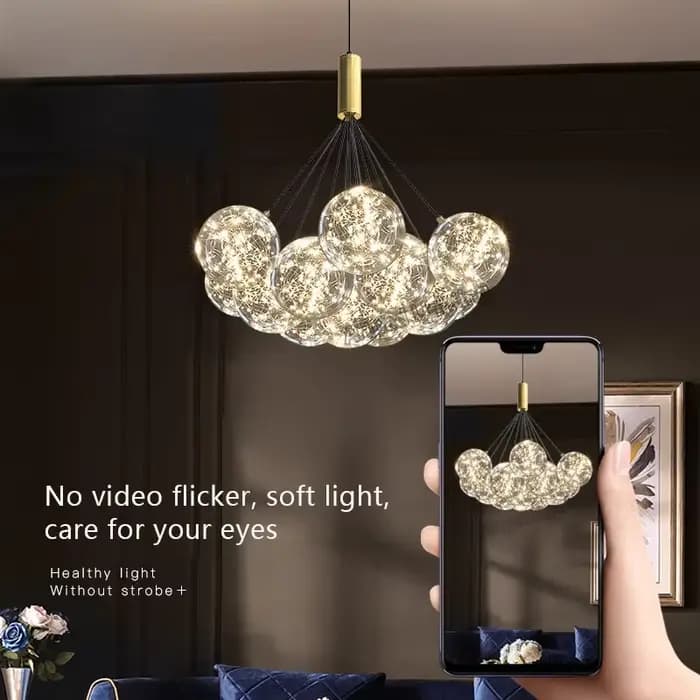 Plafonnier LED en forme de boule de verre nordique moderne pour intérieur élégant restaurant chambre à coucher luminaire décoratif suspension luminaire verre transparent fer robuste installation facile garantie 3 ans