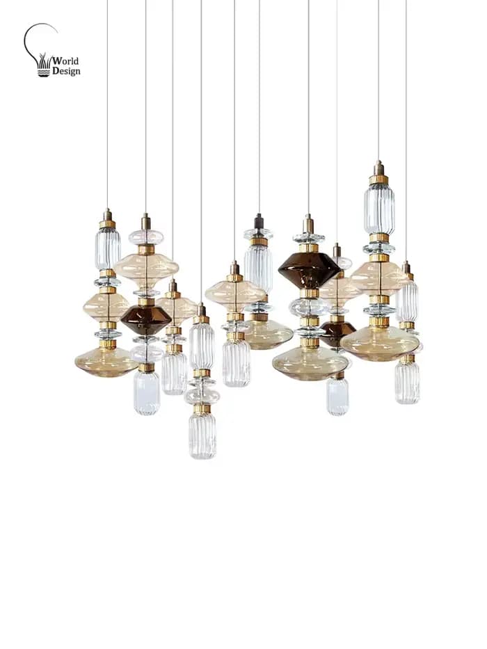 Lampe en verre design moderne pour salle à manger, cuisine, luminaires suspendus colorés LED pour hall d'entrée, restaurant, lampe suspendue pour longue table, bar