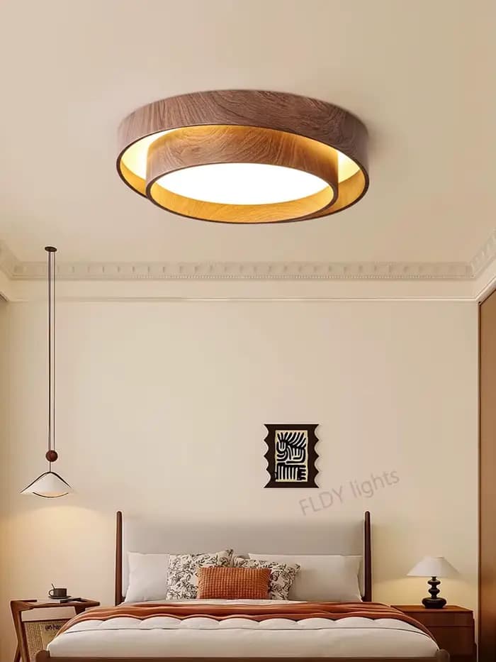 Menvix-Plafonnier LED en Bois au Design Nordique, Luminaire Décoratif d'Nik, Idéal pour un Salon, une Salle à Manger, un délégations ou une Chambre à Coucher