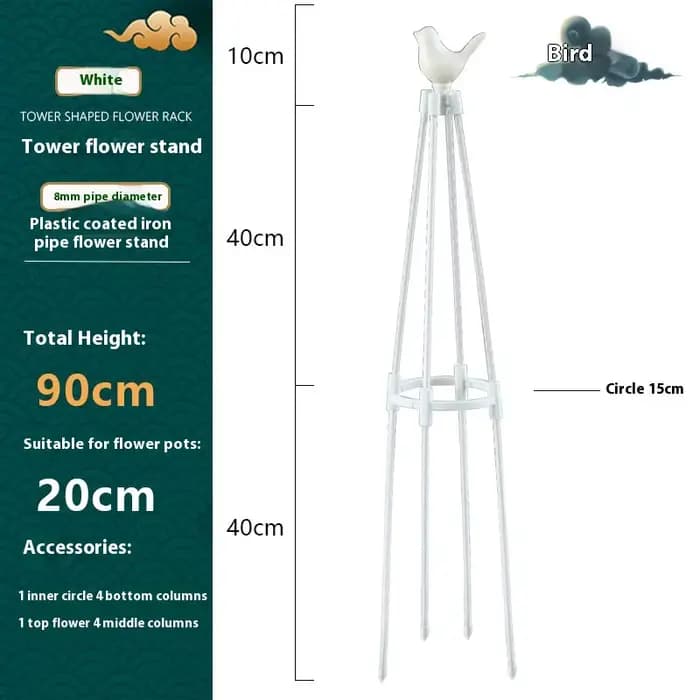 Treillis d'obélisque de jardin pour plantes grimpantes, treillis rond de buisson de roses d'extérieur pour Pots, treillis de fleurs en métal antirouille