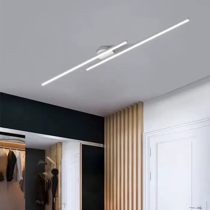 Long plafonnier LED en aluminium Design créatif moderne plafonnier luminaire intérieur couloir balcon allée bureau Lustre