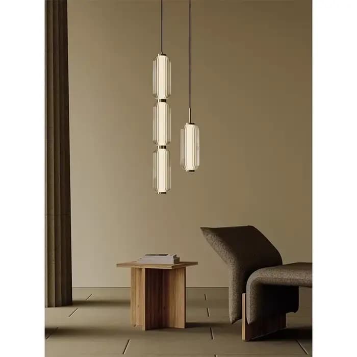 Style américain éclairage hôtel de luxe salon lustre haut de gamme danois LED Restaurant escalier combinaison petite suspension