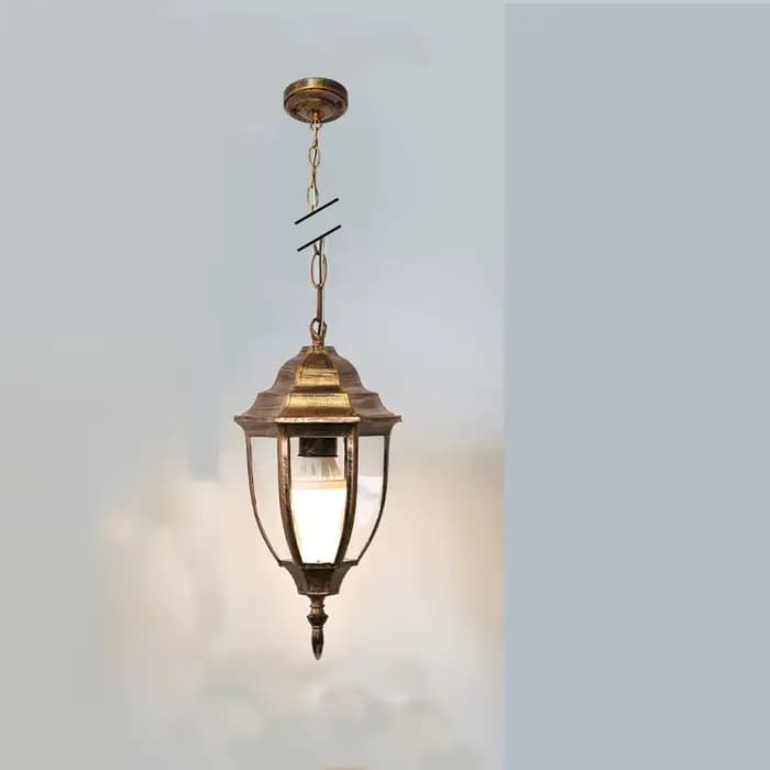 Lustre Rétro Européen Extérieur Étanche pour Jardin, Allée, Couloir, Balcon, Cour, Gazebo, Éclairage Suspendu pour Porte-vin