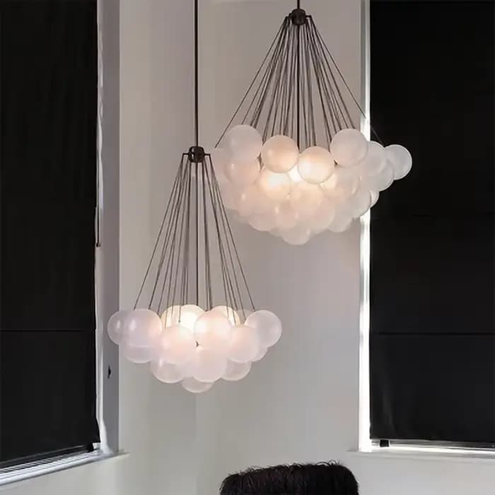 Lustre Nuage à Bulles Nordique Art Déco Élégant pour Salon Salle à Manger Cuisine Occasions Spéciales