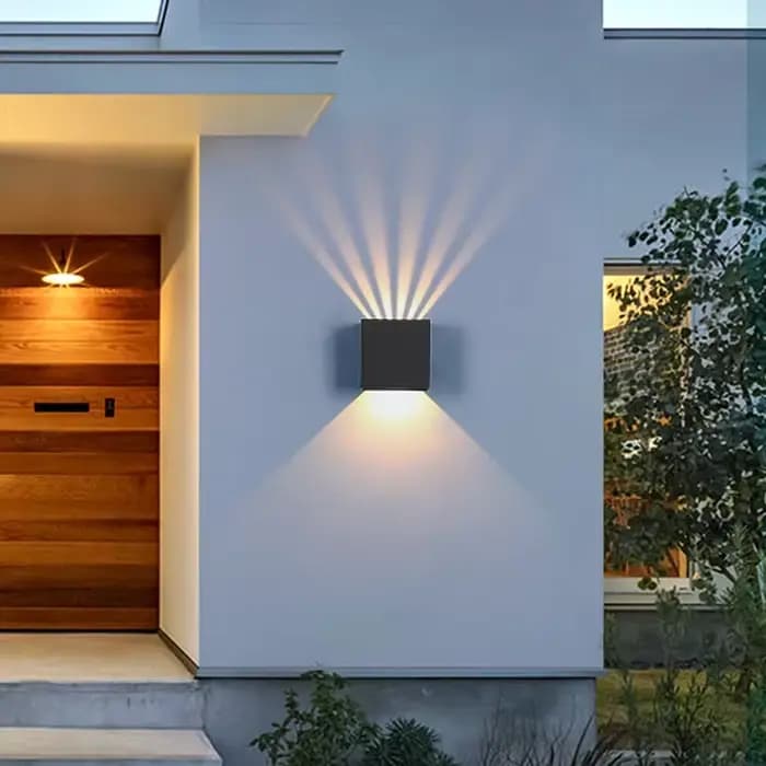 Applique murale extérieure moderne décoration appliques étanche balcon LED luminaire noir carré vers le haut vers le bas lumière Angle réglable