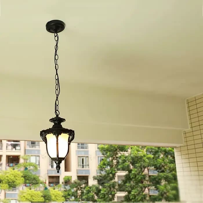 Lustre étanche pour extérieur, couloir, allée, balcon, plafond, cour, galerie, gazebo, véranda