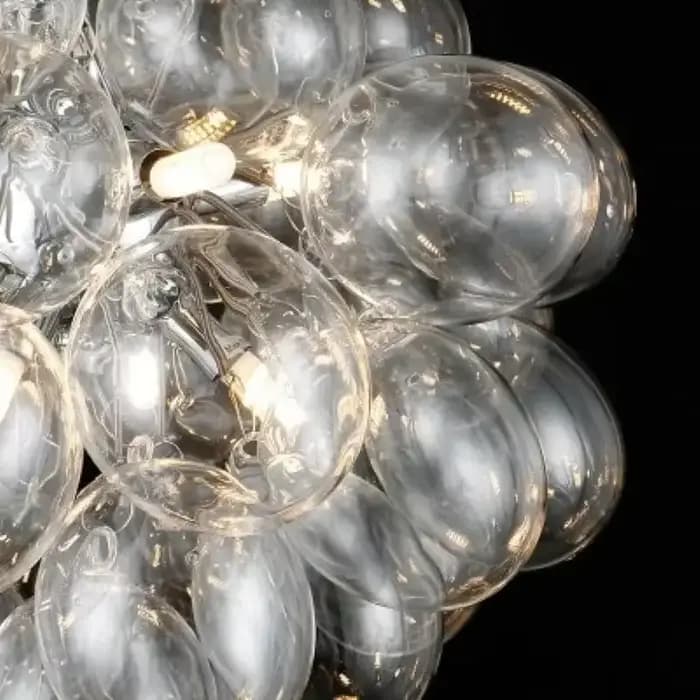 Lustre bulle nordique en verre gris fumé, suspension créative de luxe pour chambre, salon, restaurant