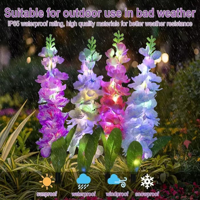 Lampes solaires de jardin, lampes solaires en forme de fleur imperméables améliorées, utilisées pour la décoration de fête, de jardin, de cour, de patio et de pelouse