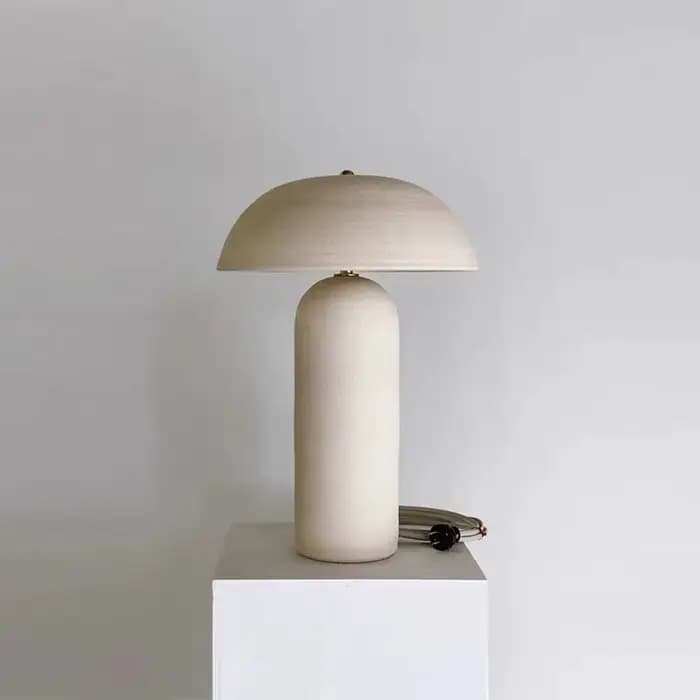 Ceramicah Tera-Lampe rétro en céramique pour salon et chambre à coucher, design en frêne, décoration créative, lampe de chambre plus lente