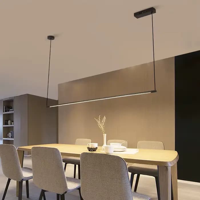 Lustre Long Moderne pour Foyer, Bureau, Salon, Chambre à Coucher, Cuisine, Hall, Décoration Minimaliste, Nik, Maison, Lumière Rustique